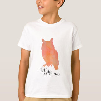 T-shirts Sábio como uma Aquarela Tipográfica de Coruja