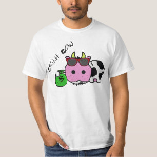 T-shirts Saco dos desenhos animados w/Money da vaca de