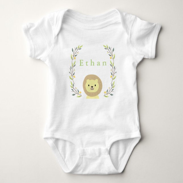 T-shirts Safari Lion Baby Onsie (Frente)