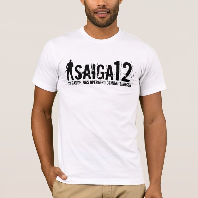 T-shirts Saiga 12 - 12 calibram, intoxicam a espingarda (Frente)