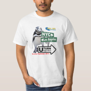 T-shirts Sally os sinais do centímetro cúbico do pinguim