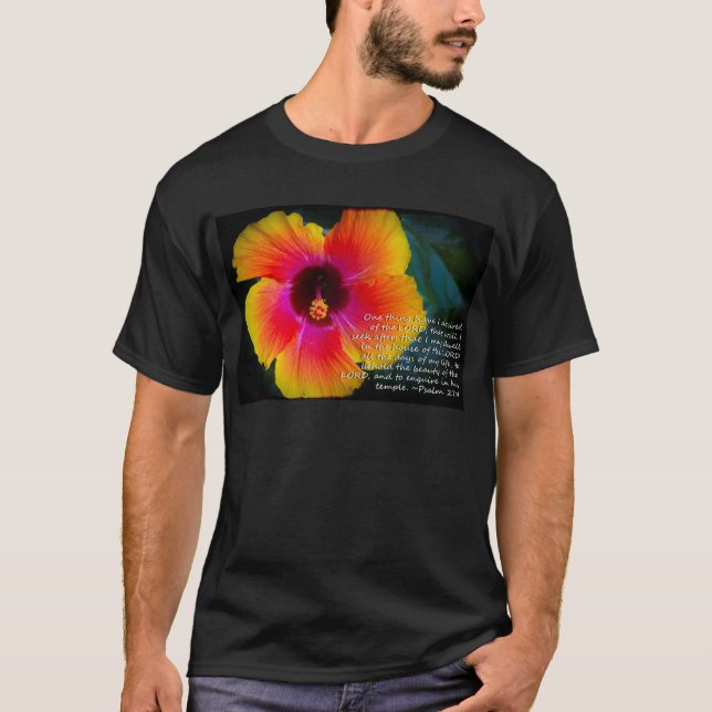 T-shirts Salmo 27:4 em preto (Frente)
