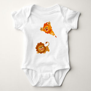 T-shirts Saltando e saltando! Cartoon Lions Baby
