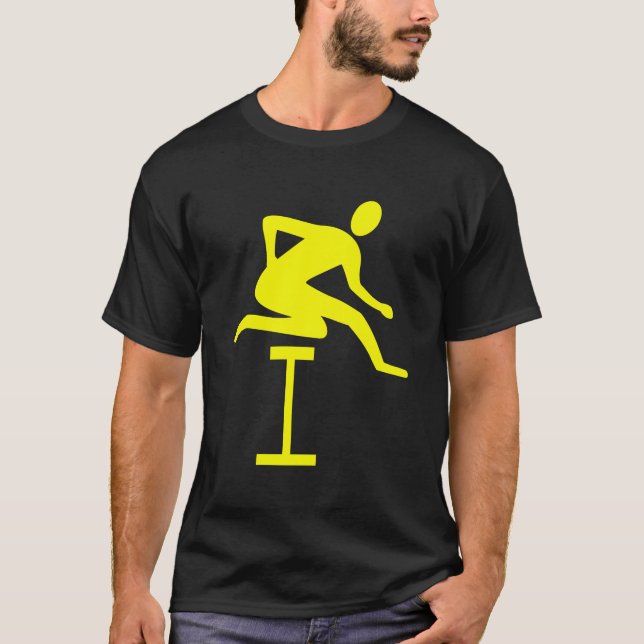 T-shirts Saltando obstáculos - Amarelo (Frente)