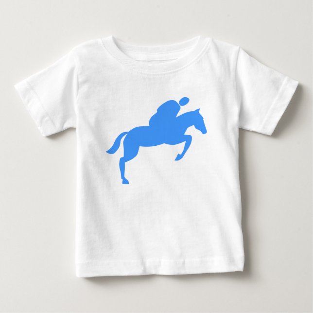 T-shirts Salto de Cavalo - Azul-Bebê (Frente)