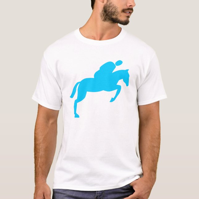 T-shirts Salto de Cavalo - Azul Céu (Frente)