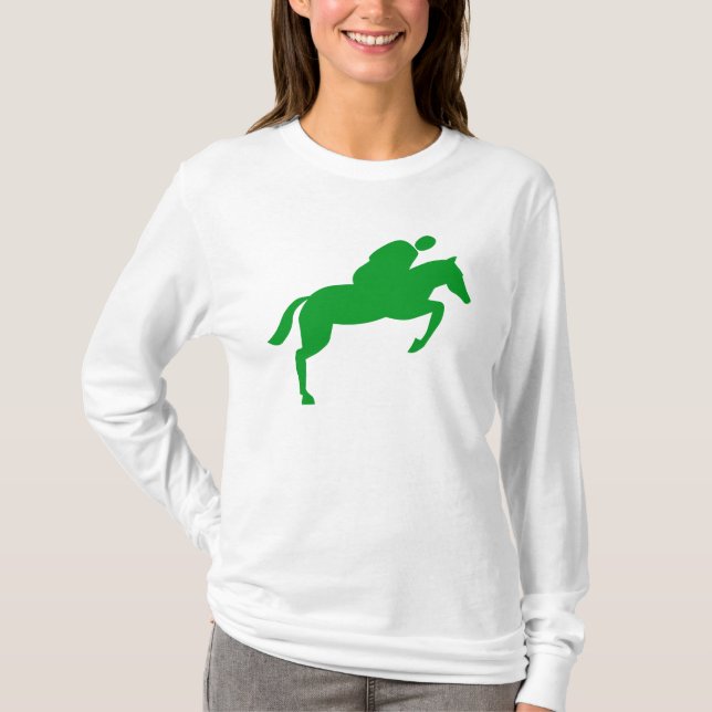 T-shirts Salto de Cavalo - Verde-Grama (Frente)