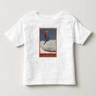 T-shirts Salto de esqui - poster olímpico do Promo de PLM