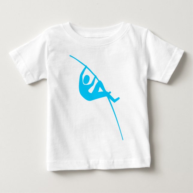 T-shirts Salto de vara - Azul-céu (Frente)