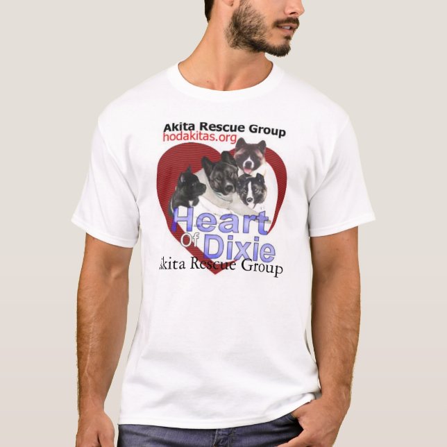 T-shirts Salvamento de Akita - coração de Dixie (Frente)