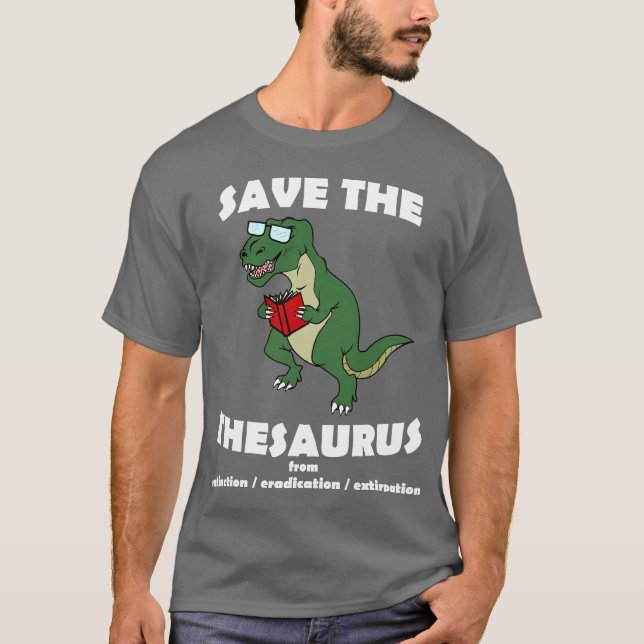 T-shirts Salvar o dinossauro da enciclopédia (Frente)