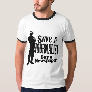 T-shirts salvar um comprar do journalista um jornal