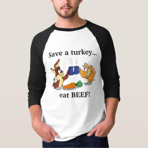 T-shirts Salvar um peru… comem a CARNE!