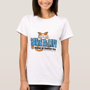 T-shirts Salvar uma vida: Adote um gato do abrigo