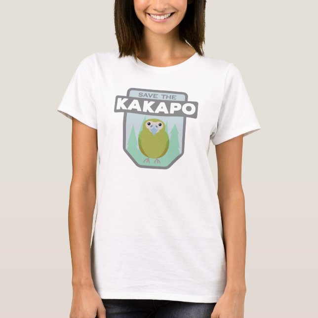 T-shirts Salve o Tanque das Mulheres Kakapo (Frente)