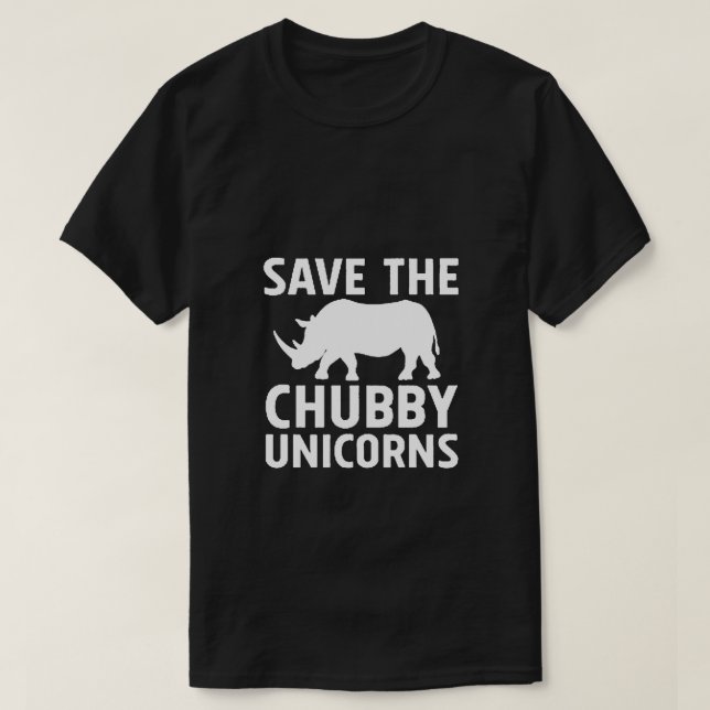 T-shirts salve os unicórnios chubby (Frente do Design)