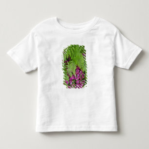 T-shirts Samambaias da floresta com pétalas de flores cor-d