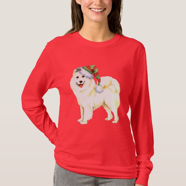 T-shirts Samoyed feliz de Howlidays (Frente)