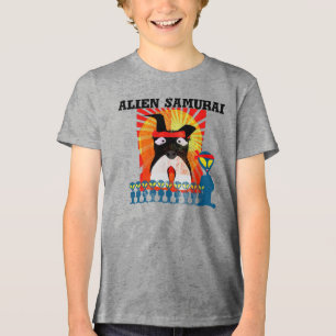 T-shirts Samurai Alien com Seu Cachorro Samurai Terrier