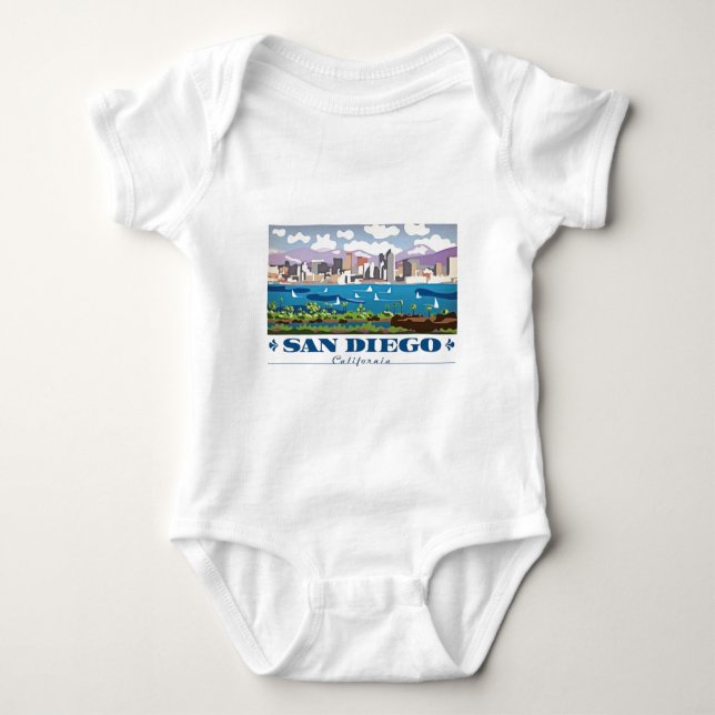 T-shirts San Diego Skyline (Frente)