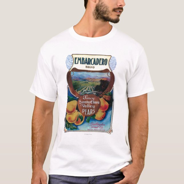 T-shirts San Jose, etiqueta da pera de (Frente)