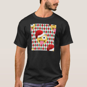 T-shirts santa claus piscar os olhos emoji