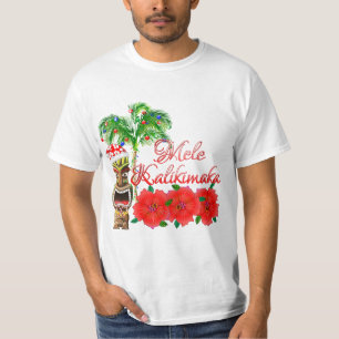 T-shirts Santa Claus Tiki Mele Kalikimaka