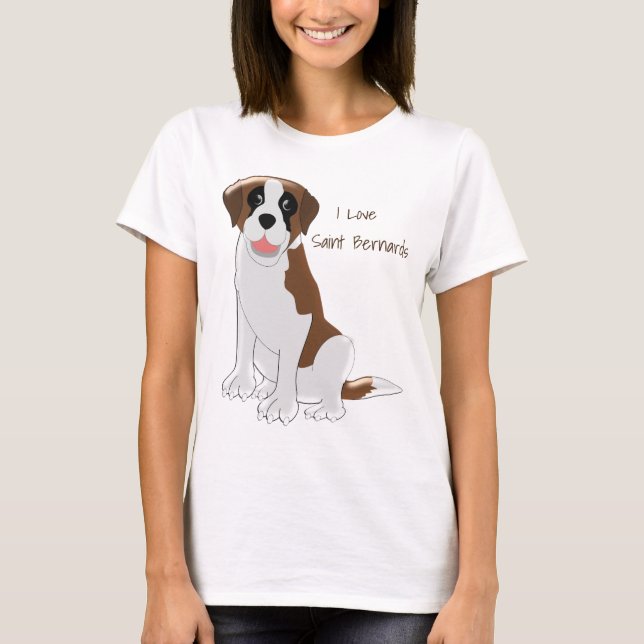 T-shirts Santo Bernard Dog Design Personalizado (Frente)