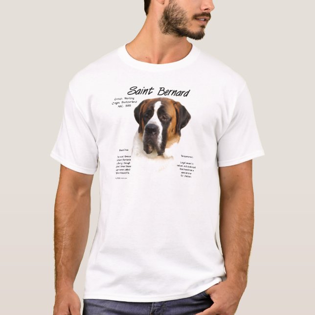 T-shirts Santo Bernard (suave) História Design (Frente)
