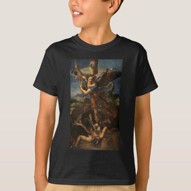 T-shirts Santo Michael Vanquishing Satã (Frente)