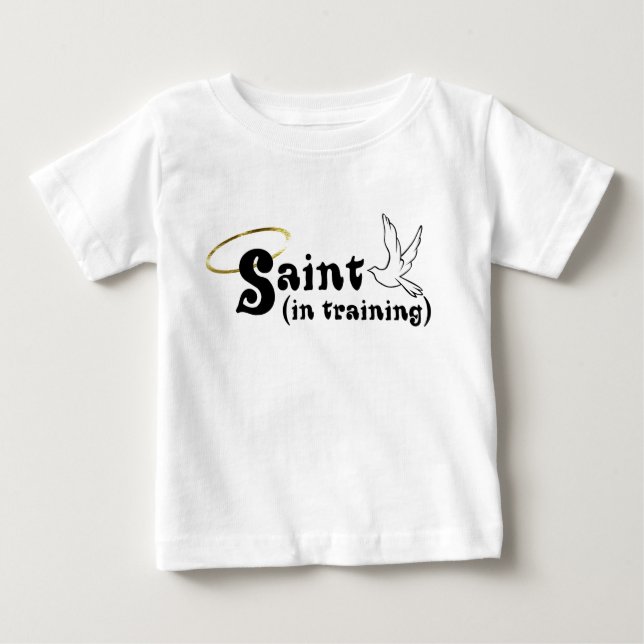 T-shirts Santo no treinamento de bebês com asas (Frente)