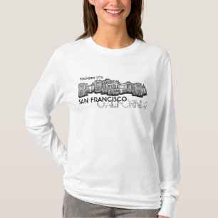 T-shirts São Francisco, Califórnia, senhoras e velhas morad