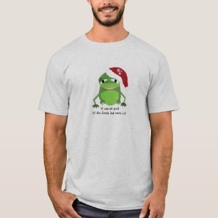 T-shirts Sapo de Natal Engraçado Com Dito