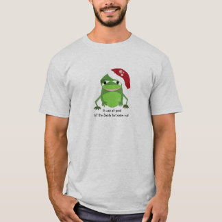 T-shirts Sapo de Natal Engraçado Com Dito