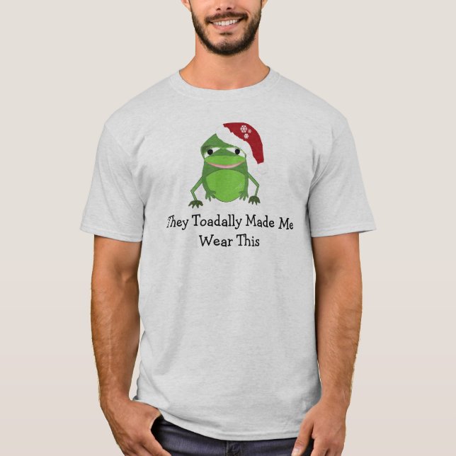 T-shirts Sapo de Natal Engraçado Com Dito (Frente)