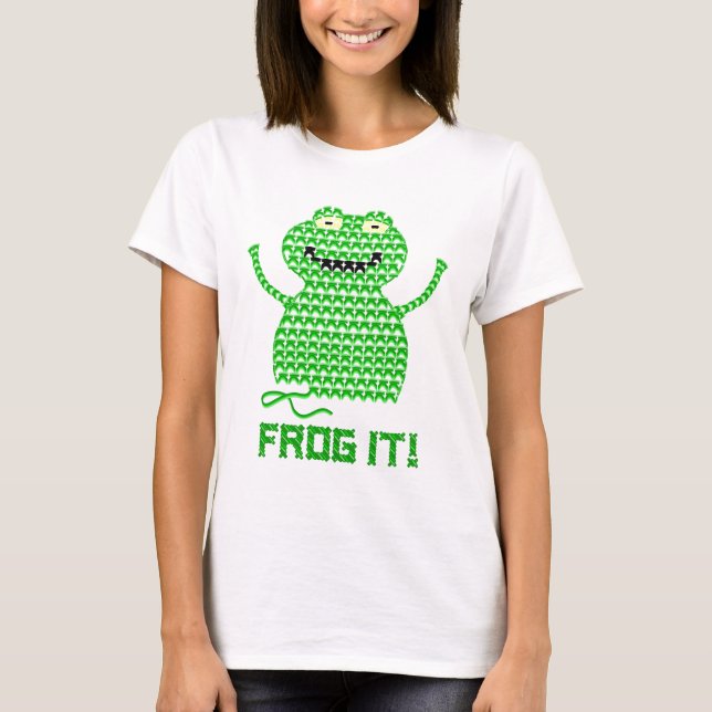 T-shirts Sapo ele! Sapo do Crochet do vetor (Frente)