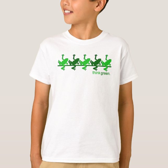 T-shirts Sapos do pense verde (Frente)