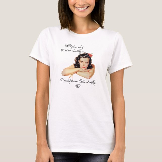 T-shirts Sarcasmo, vinho e tudo muito bem! (Frente)