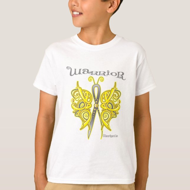 T-shirts Sarcoma Cancer Guerreiro Celta Borboleta (Frente)