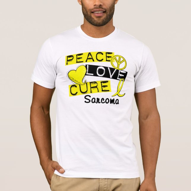 T-shirts Sarcoma da cura do amor da paz (Frente)