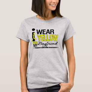 T-shirts Sarcoma Eu Visto Fita Amarela Para Minha Namorado