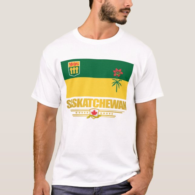 T-shirts Saskatchewan Flag Roupa (Frente)