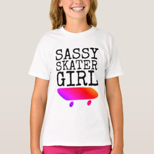 T-Shirts SASSY SKATEBOARDING PELA MENINA ESCUDADOR