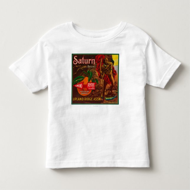 T-shirts Saturn LabelUpland alaranjado, CA (Frente)