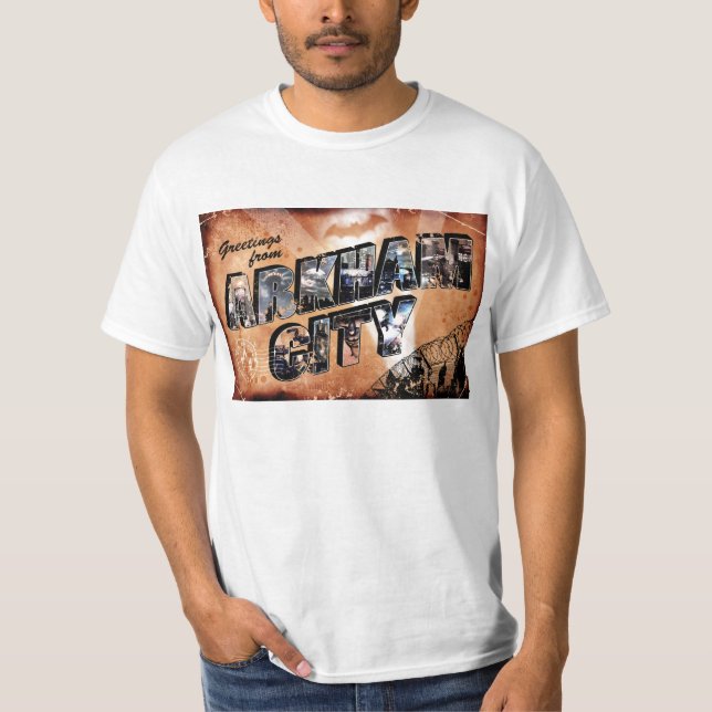 T-shirts Saudações da cidade de Arkham (Frente)