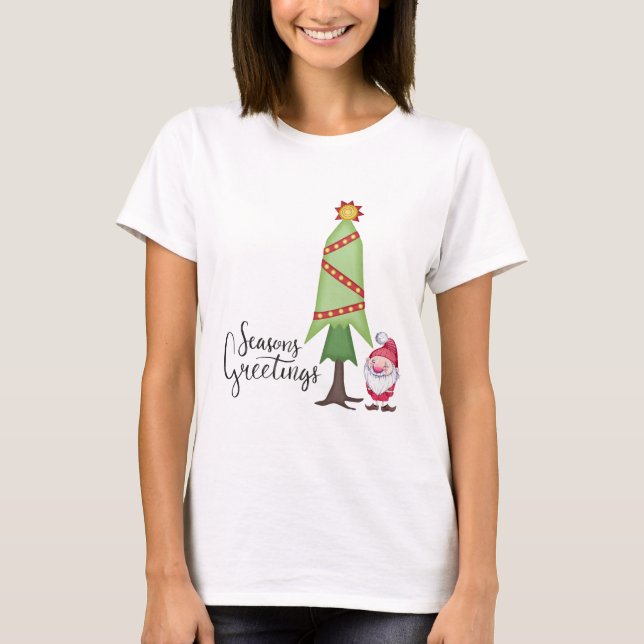 T-shirts Saudações de Temporada ao Gnomo (Frente)