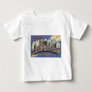 T-shirts Saudações do tema Chicago Large Letter vintage