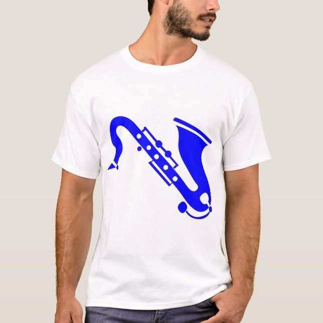 T-shirts Saxofone - Azul (Frente)