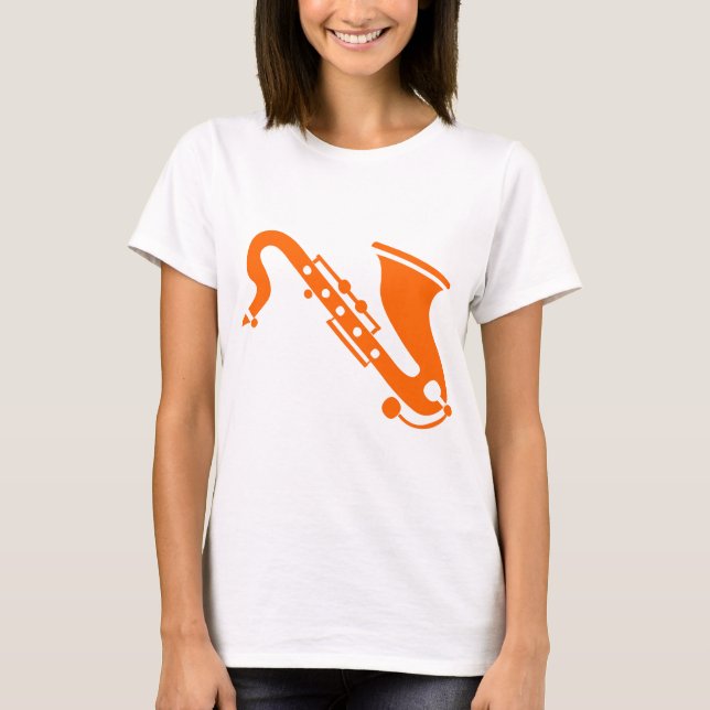 T-shirts Saxofone - Laranja (Frente)