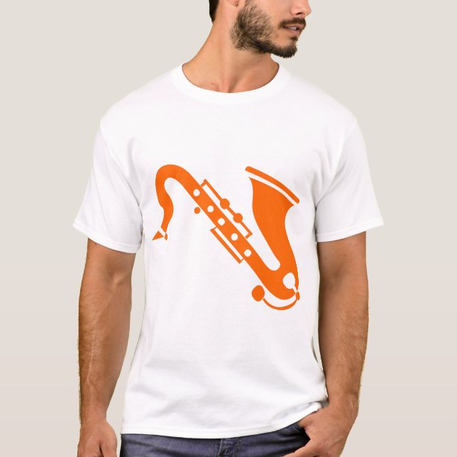 T-shirts Saxofone - Laranja (Frente)